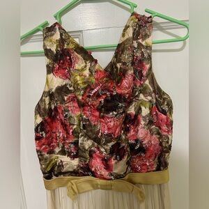 Vintage Ann Barron Brookline Floral Sequin Sleeveless Dress . Great for dancing!